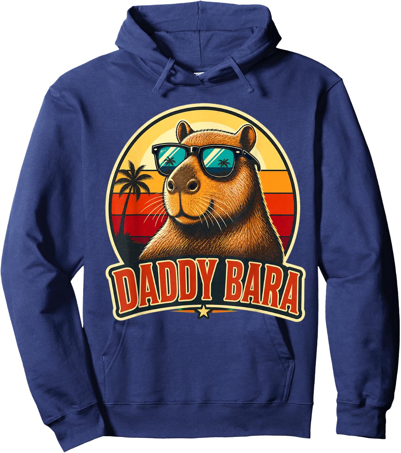 Daddybara Dad Tea Father's Day Mr Capybara Gift Daddy Hoodie - Hoodie | Navy