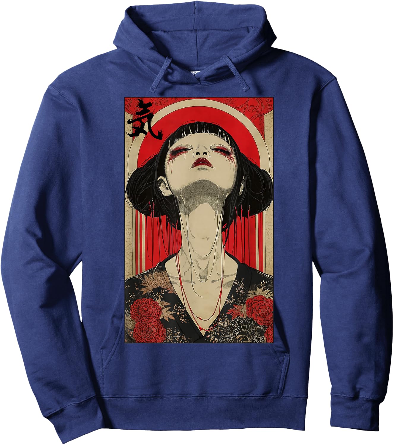 Japanische Geisha Frau Kunst Kanji Tokyo Japan Hanami Anime Hoodie - Hoodie | Navy
