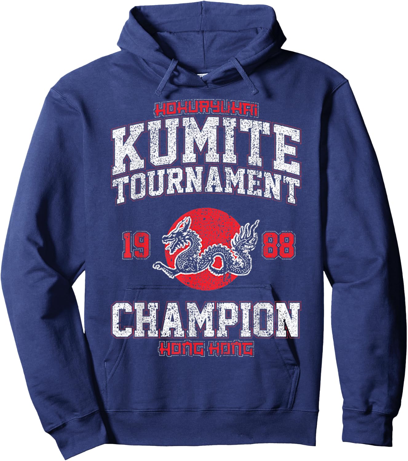 Vintage Kumite Tournament Funny Viral Karate Champion Hoodie - Hoodie | Navy