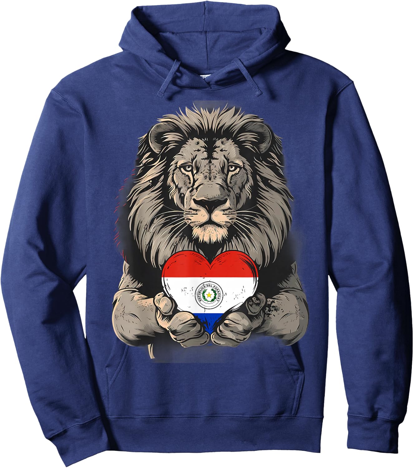 Paraguayan Pride Paraguayan Flag Lion Paraguay Heart Hoodie - Hoodie | Navy