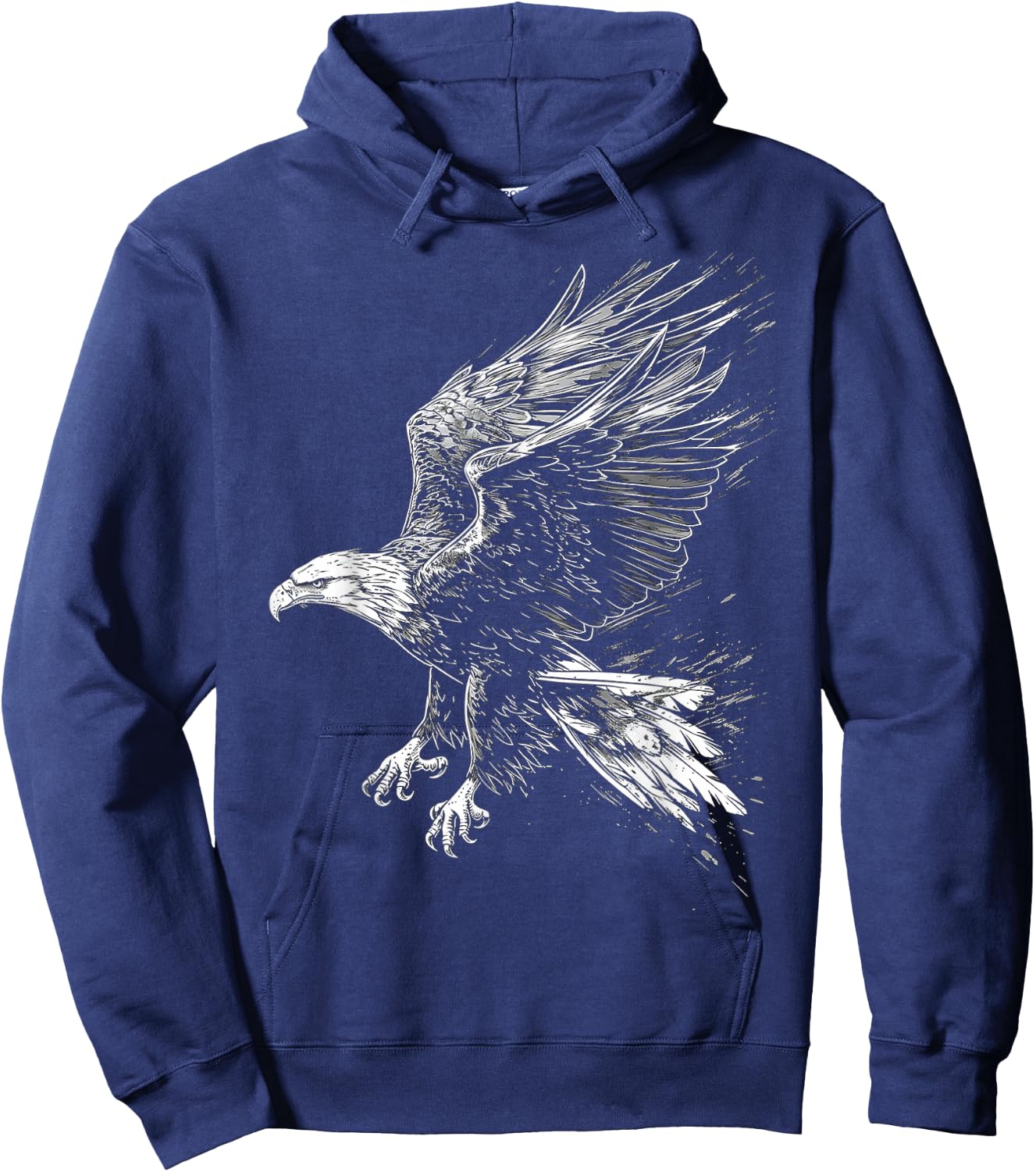 Eagle Drawing Animal Art Graphic Eagle , Black, S Hoodie - Hoodie | Navy