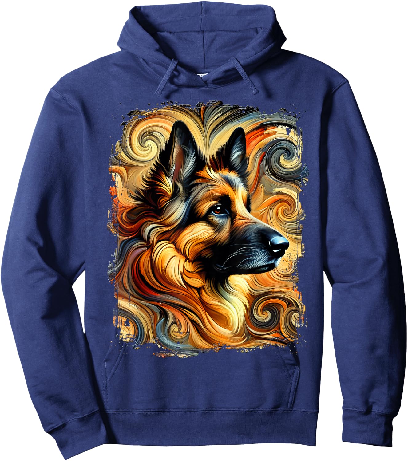 Cute Shepherd Dog Colourful Artwork Women Kids Hoodie - Hoodie | Navy