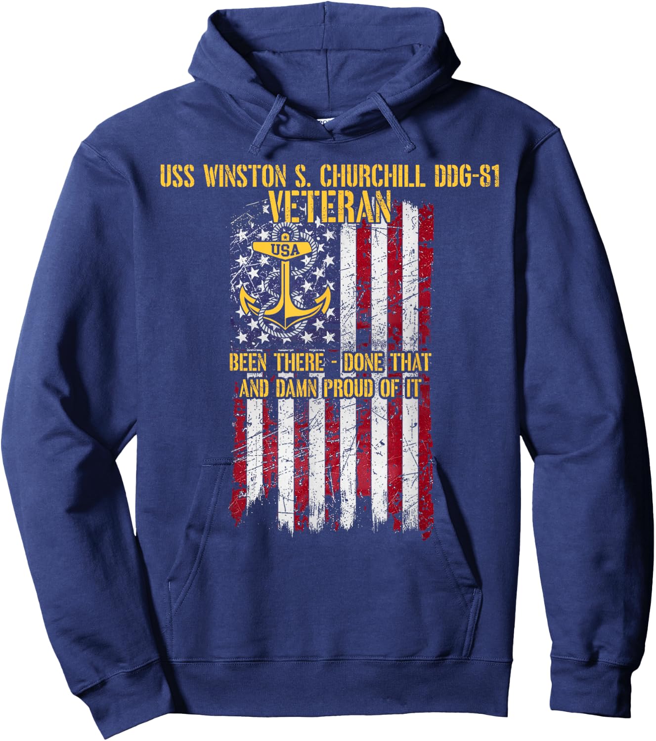 USS Winston S. Churchill DDG-81 Destroyer Veteran Hoodie - Hoodie | Navy