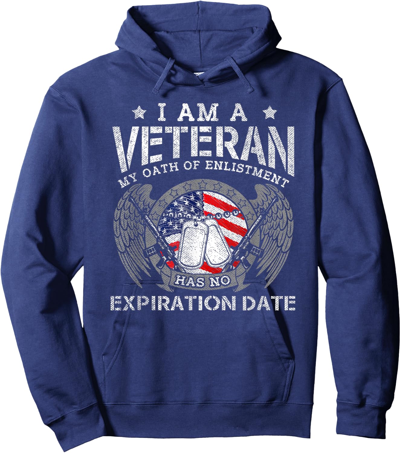 Retro I Am A Veteran My Oath Enlistment Has No Expiration Hoodie - Hoodie | Navy