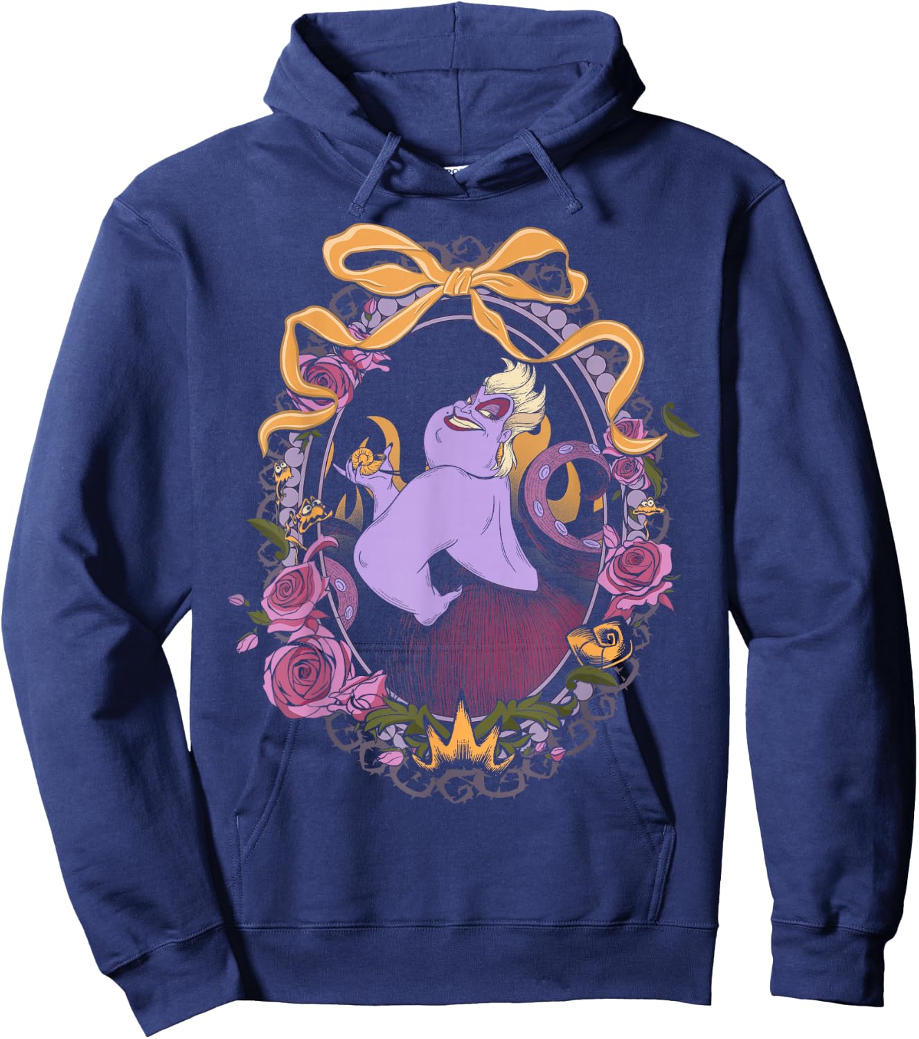 Disney Villains Little Mermaid Ursula Floral Framed Portrait Hoodie - Hoodie | Navy