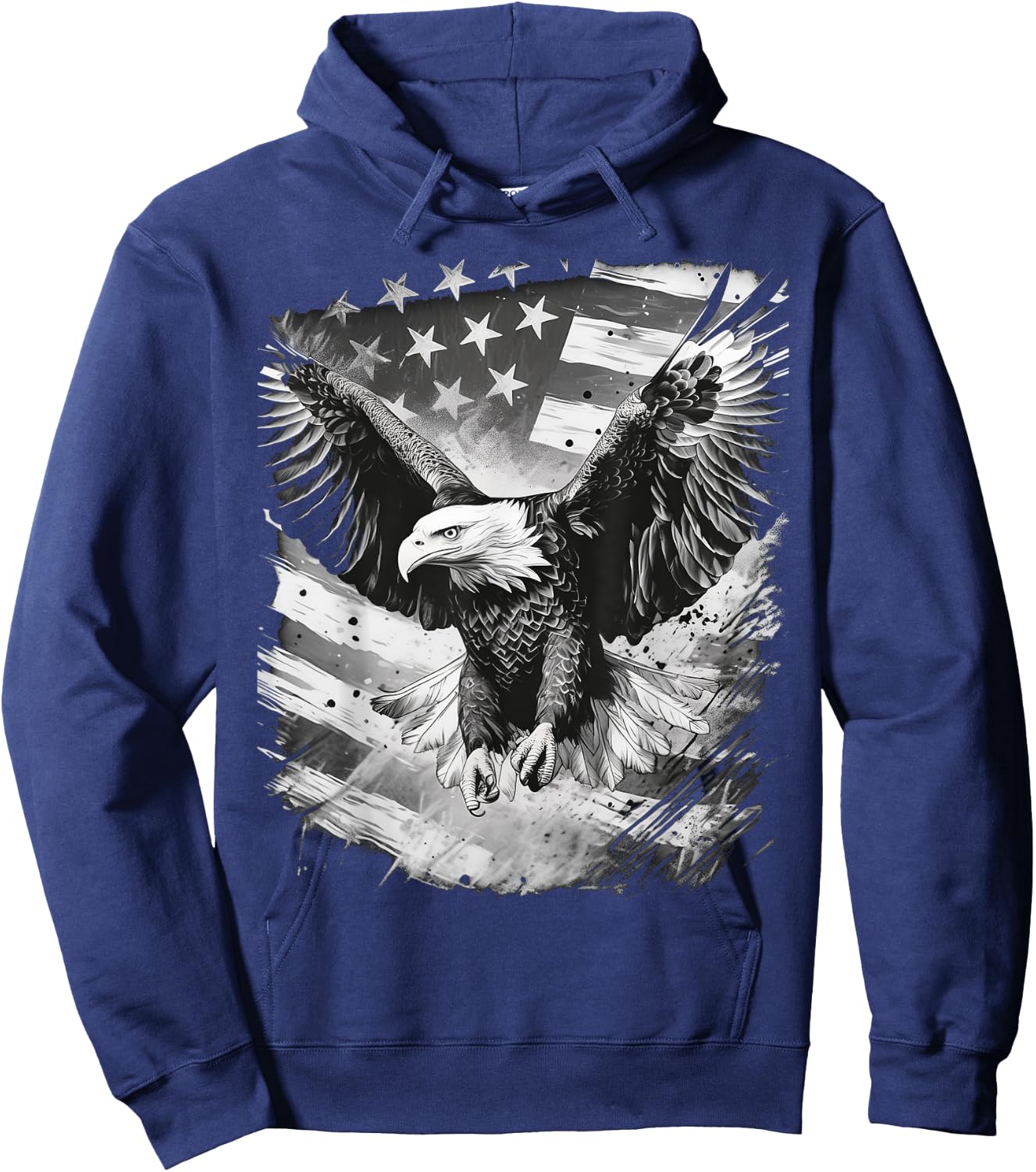 Epic American Flag with Eagle Pattern on USA Background Hoodie - Hoodie | Navy