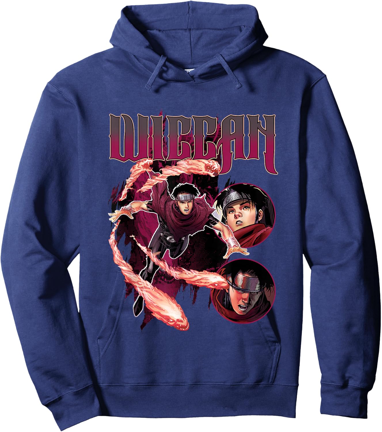 Marvel Universe Classic Wiccan Flames Collage Retro Poster Hoodie - Hoodie | Navy