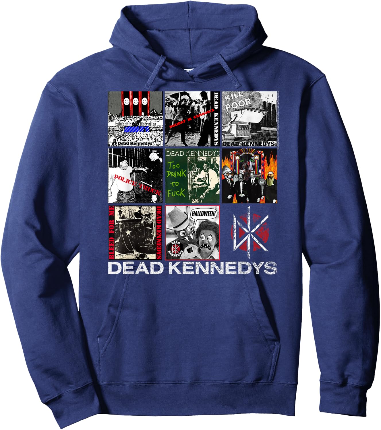 Dead Kennedys Singles Covers Vintage Punk Band Hoodie - Hoodie | Navy
