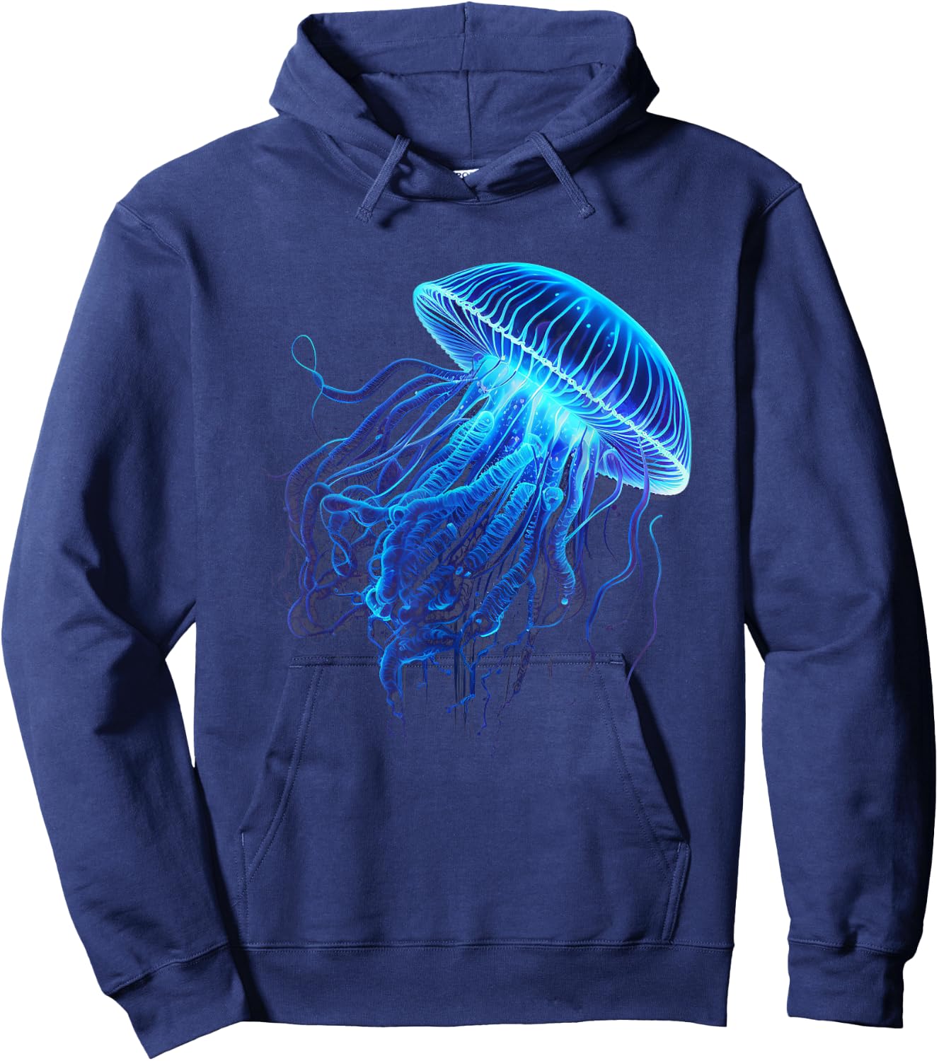 Blue sea jellyfish Medusa ear jellyfish sea creature Hoodie - Hoodie | Navy