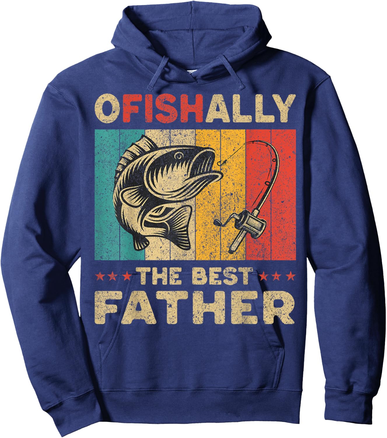 Father's Day Present Funny Fishing Ofishally The Best Father Hoodie - Hoodie | Navy