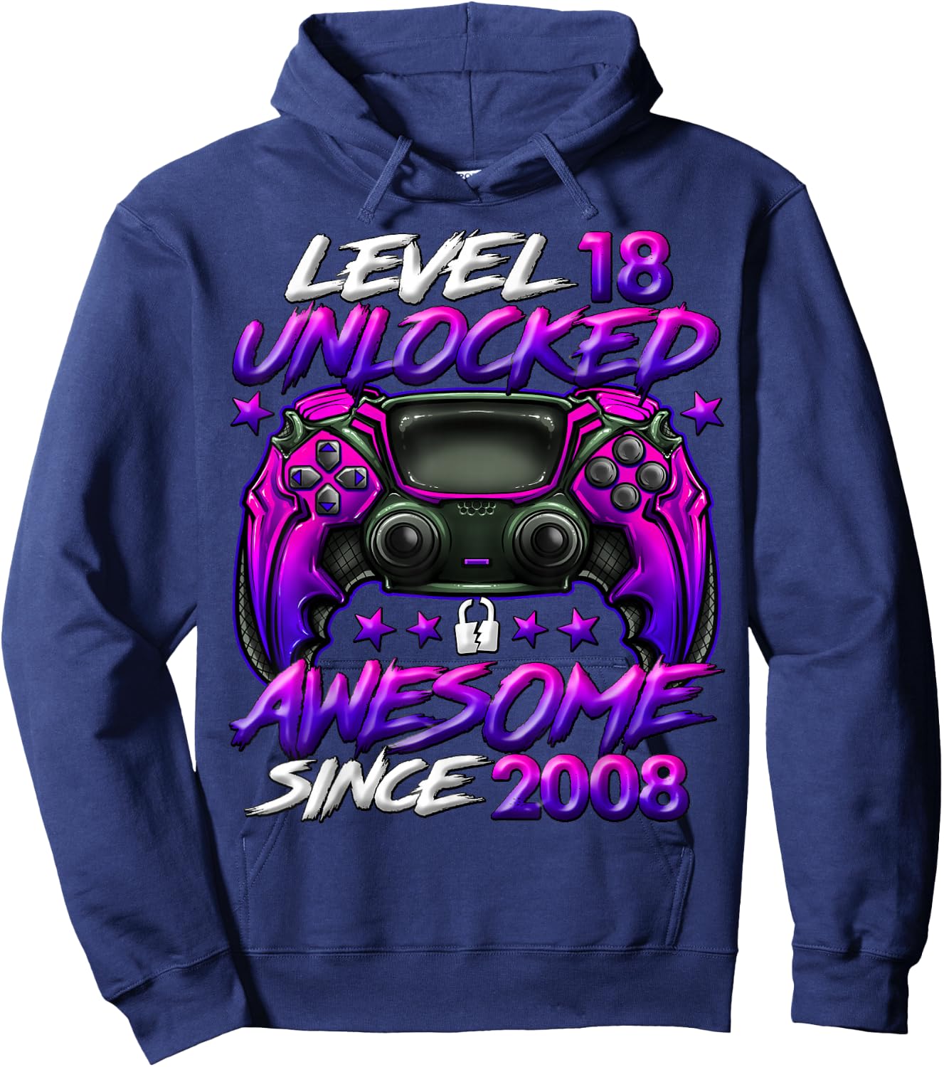 Level 18 Unlocked 18 Year Old Gifts Boys 18th Birthday Boy Hoodie - Hoodie | Navy