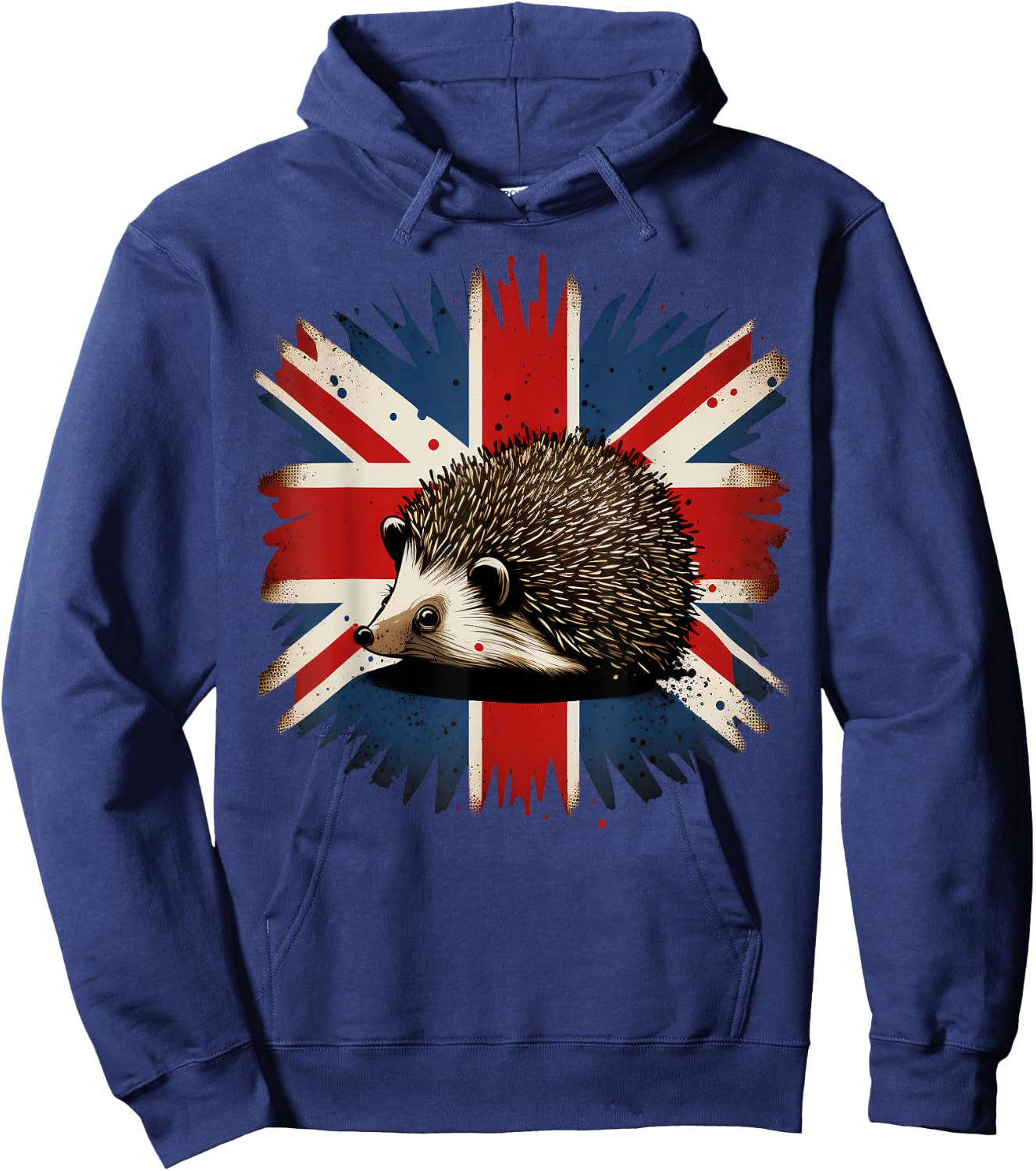 British UK Hedgehog on Great Britain Hedgehog Hoodie - Hoodie | Navy