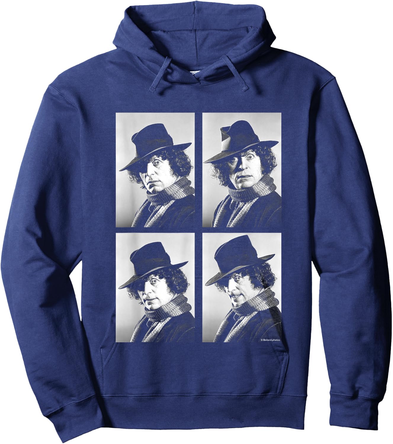 Tom Baker Doctor Who Actor Black & White Portraits Hoodie - Hoodie | Navy