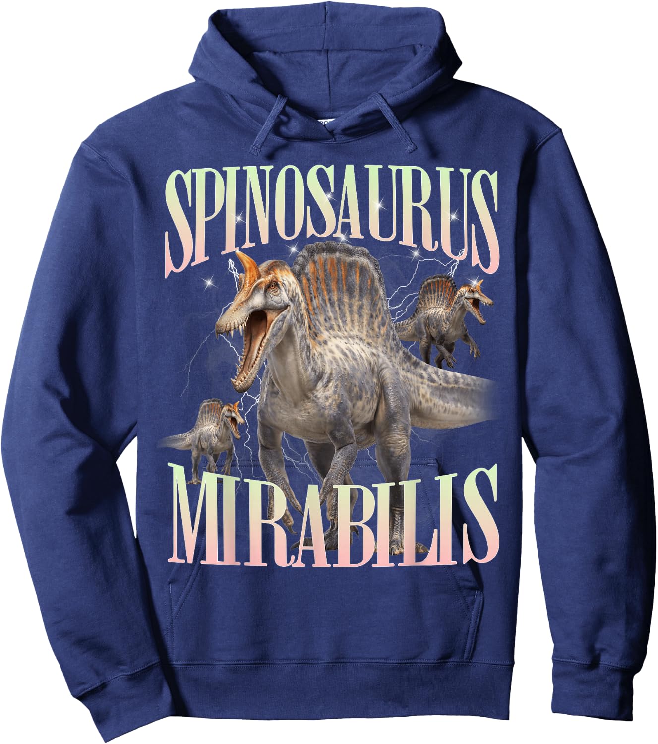 Roaring Spinosaurus Mirabilis Prehistoric Dinosaur Hoodie - Hoodie | Navy