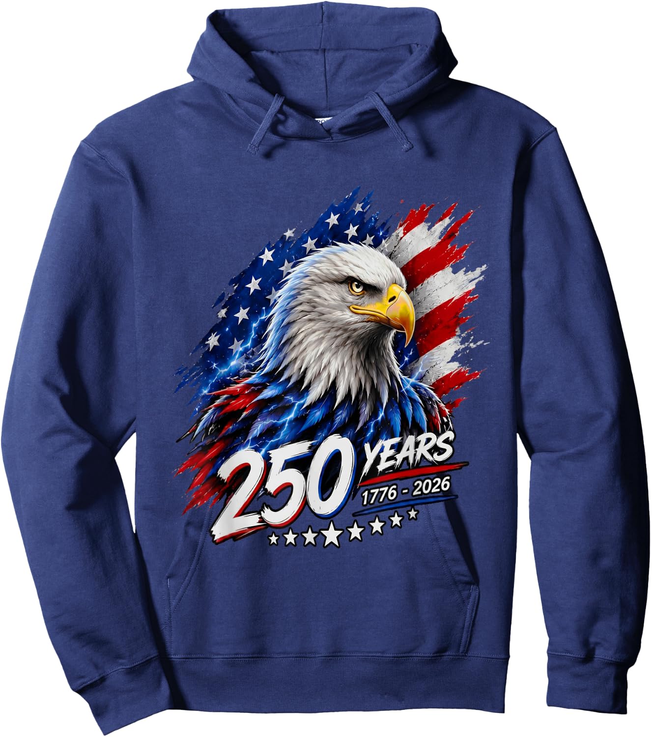 250 Years of American Freedom Patriotic Eagle 1776-2026 USA Hoodie - Hoodie | Navy