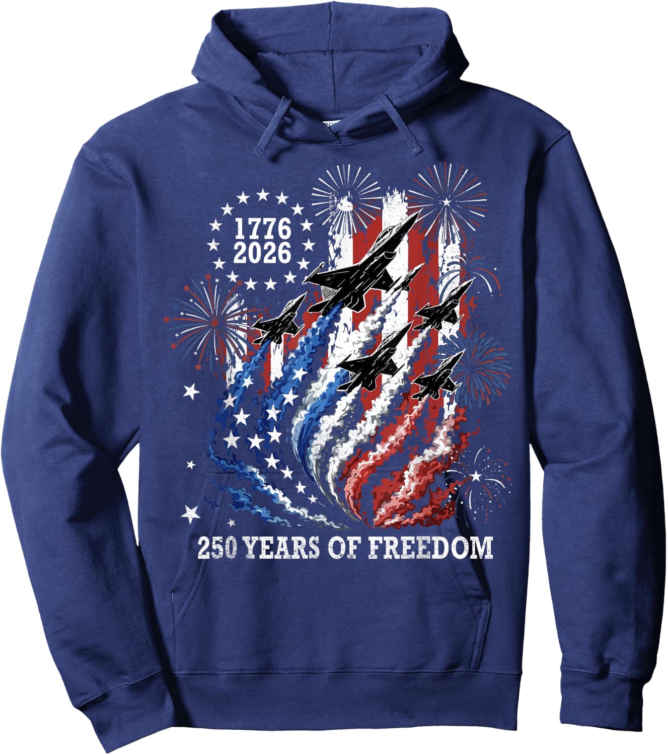 250 Years 250th Anniversary USA 4th of July 1776 2026 Hoodie - Hoodie | Navy
