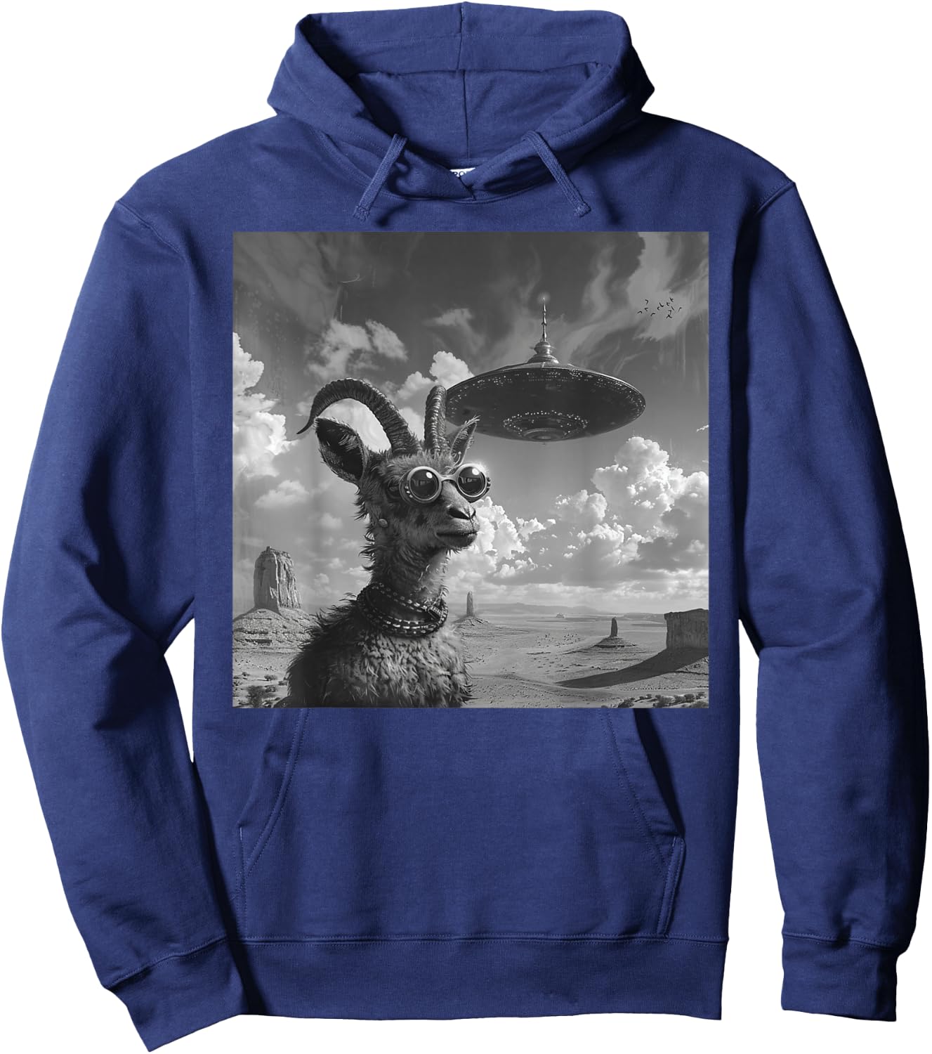 Ziegenbock mit UFO, Alien, lustiges Ziegenbock Hoodie - Hoodie | Navy