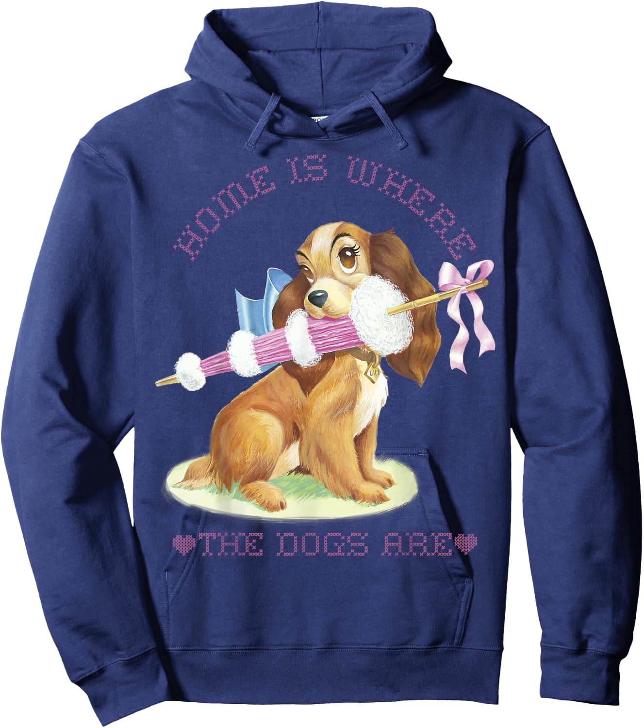 Disney Lady And The Tramp Lady Home Is Where The Dogs Are Hoodie - Hoodie | Navy