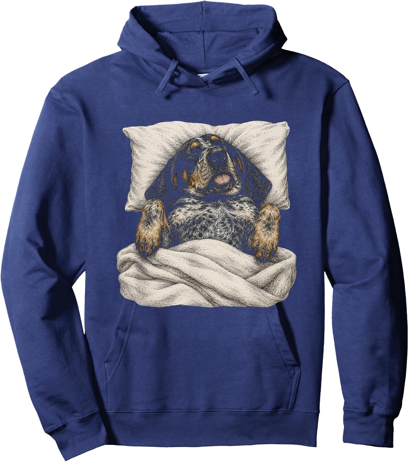 Sleeping Funny Bluetick Coonhound Artwork Design Hoodie - Hoodie | Navy
