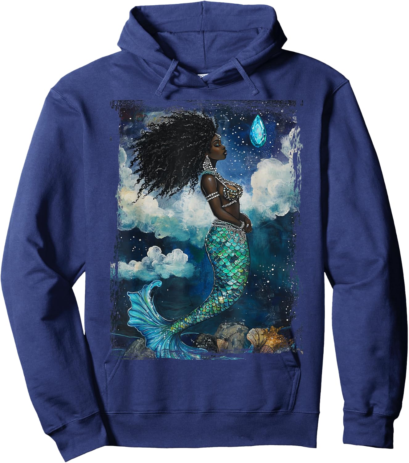 The Goddess Yemaya Wicca African Witch Temperance Mermaid Hoodie - Hoodie | Navy