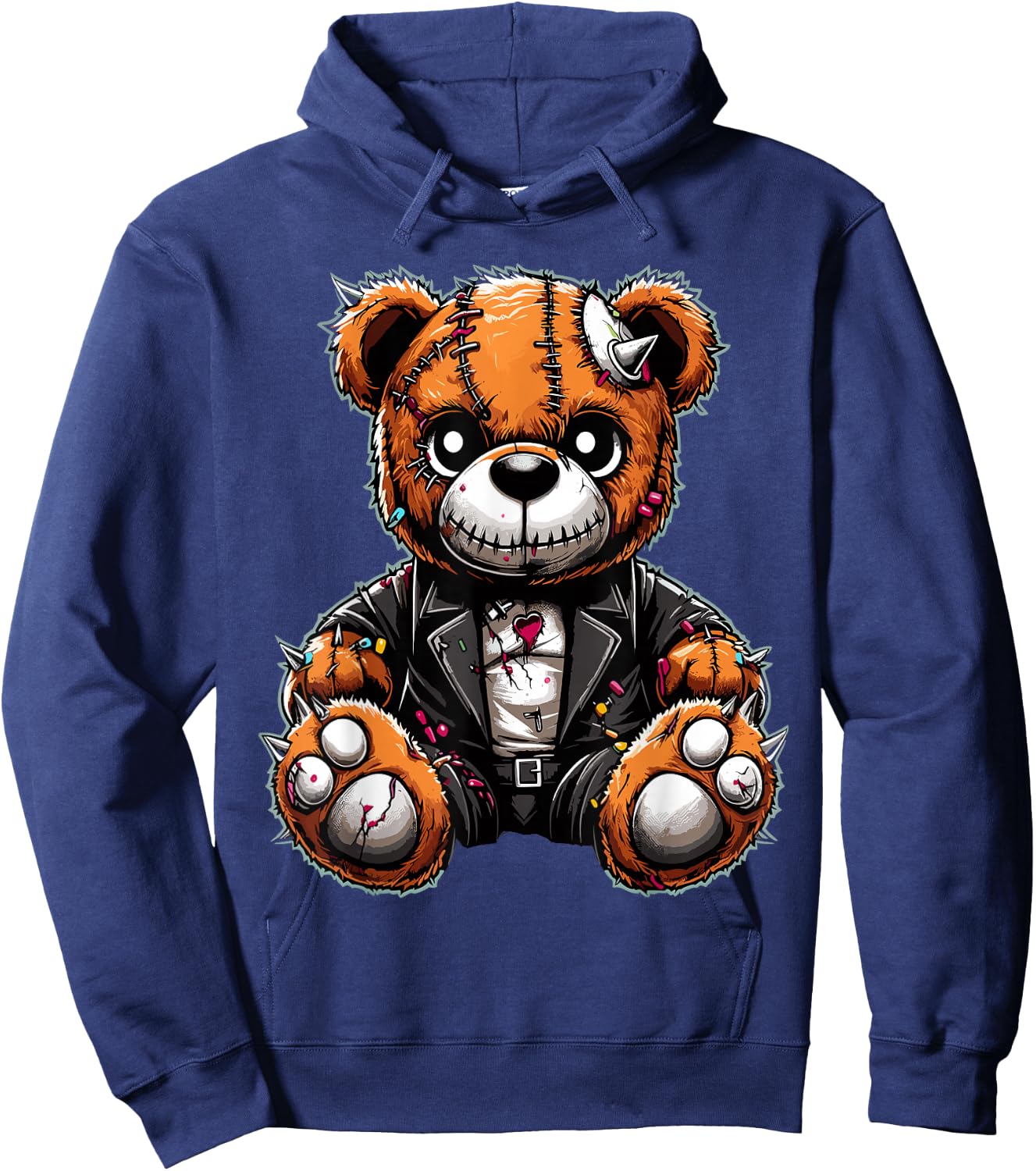 Punk Stuffed Animal Sharp Needle Rebel Hoodie - Hoodie | Navy