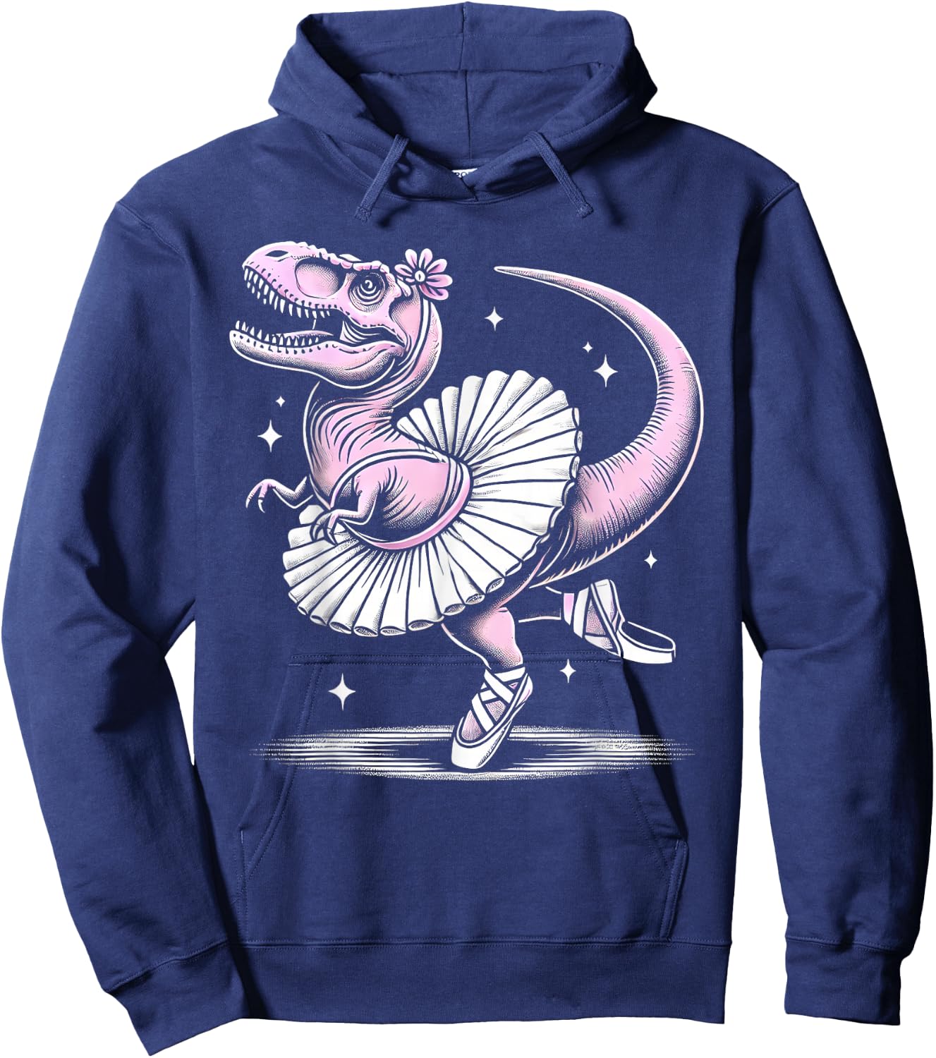 Ballet Dancing T-Rex in Tutu and Slippers Hoodie - Hoodie | Navy