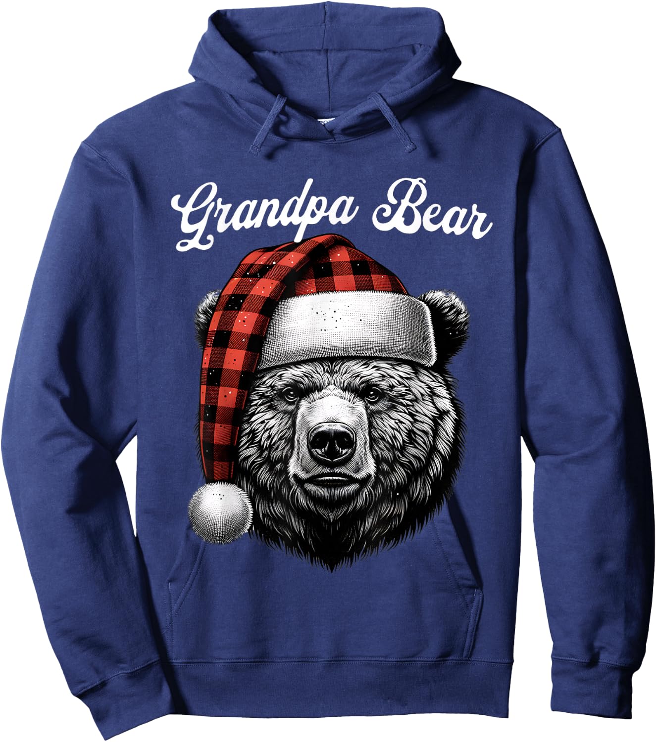 Grandpa Bear Christmas Red Buffalo Family Matching Christmas Hoodie - Hoodie | Navy