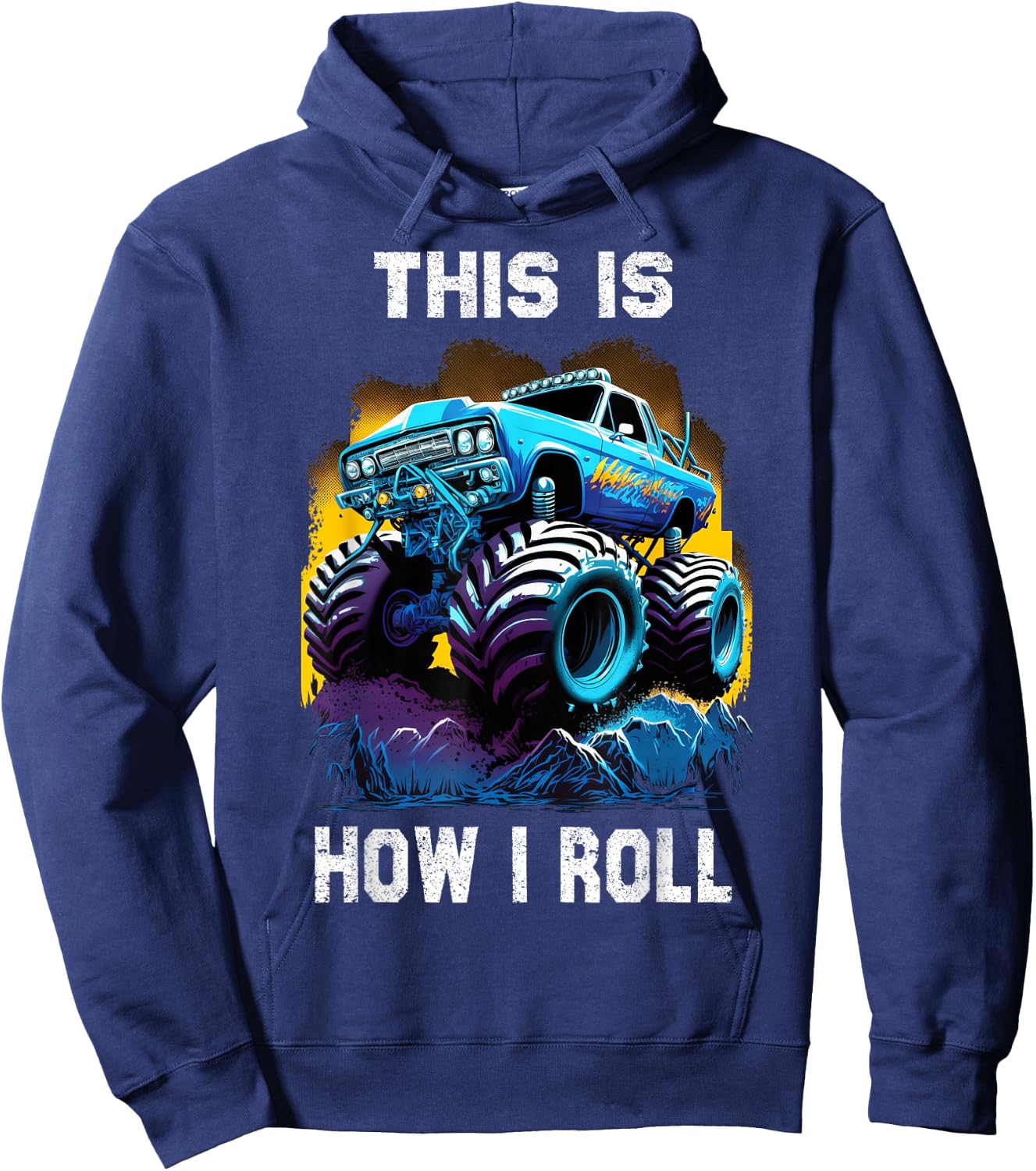 Cool Idea for Monster Truck Lovers & Boys & Women Men Kids Hoodie - Hoodie | Navy