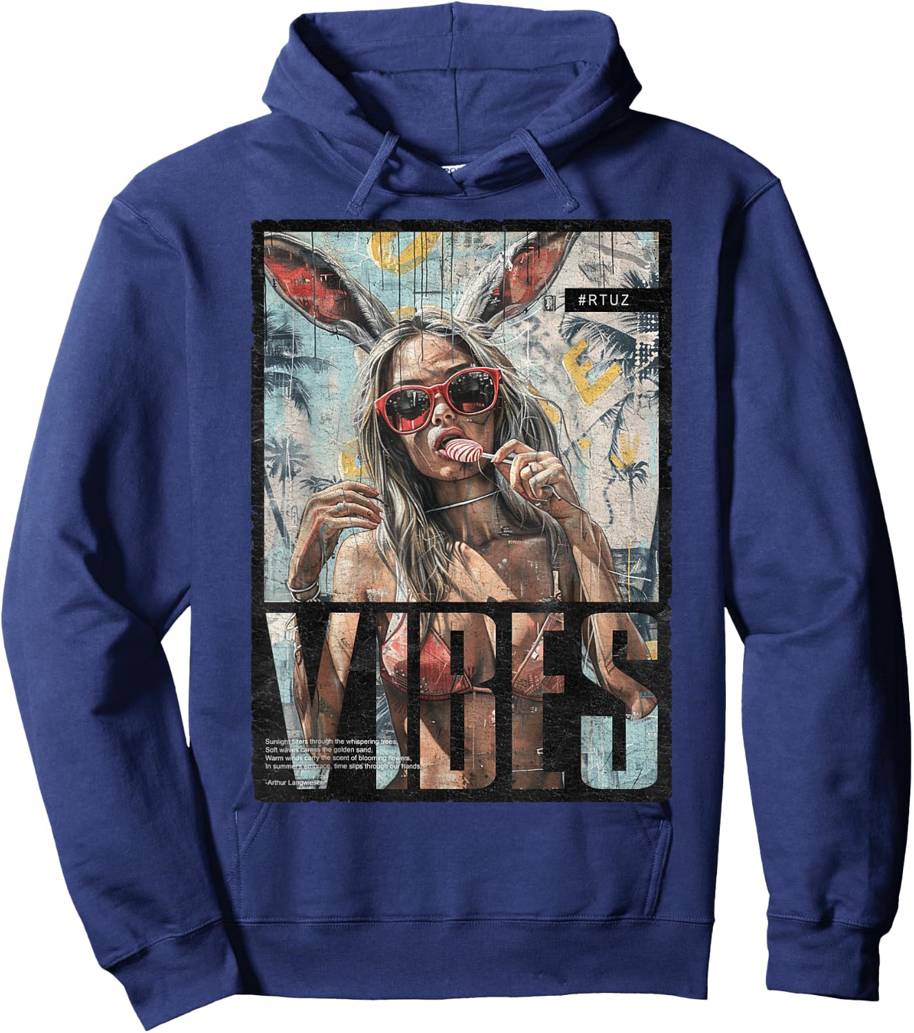 Vintage Girl Magazine Cover Template Sexy Pin-up , Black, S Hoodie - Hoodie | Navy