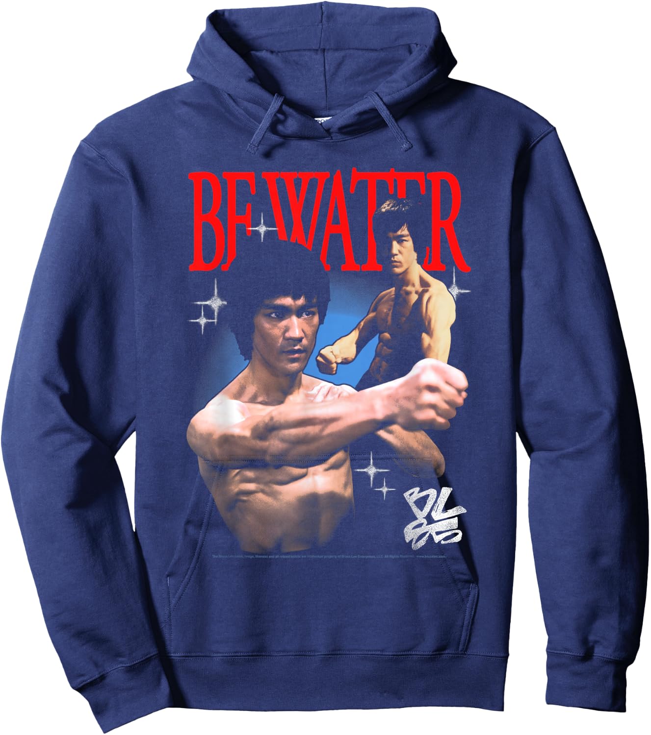 Bruce Lee Be Water Retro Martial Arts Poses Retro Movie Hoodie - Hoodie | Navy
