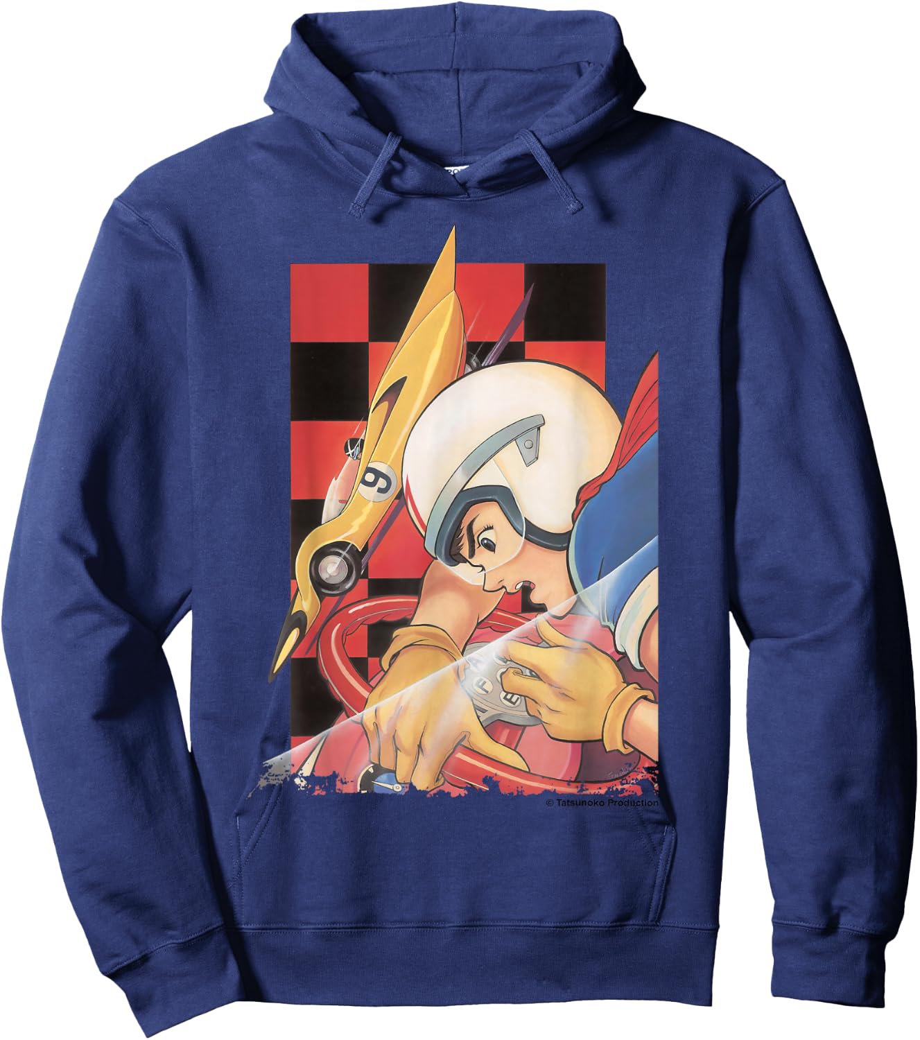 Manga Speed Racer Red Checkered Hoodie - Hoodie | Navy