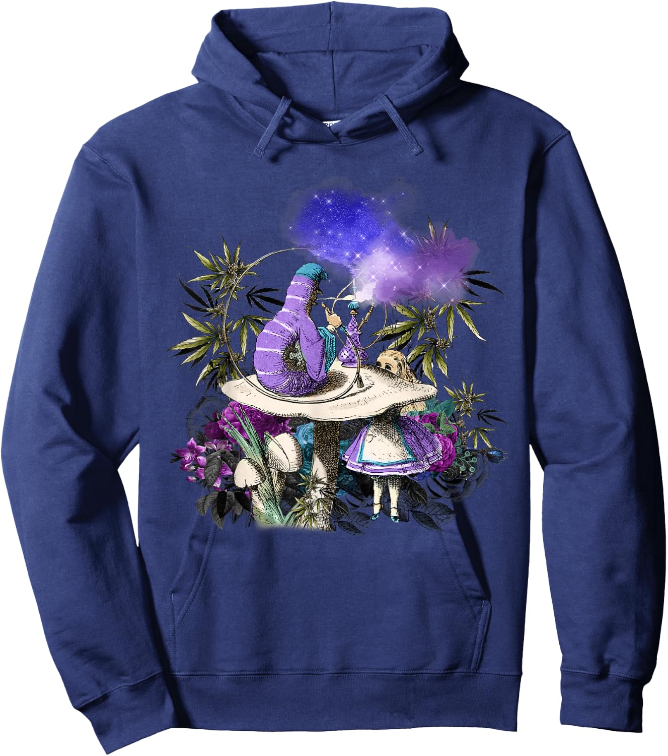 Cannabis rauchen raupe und Alice im Wunderland Hoodie - Hoodie | Navy