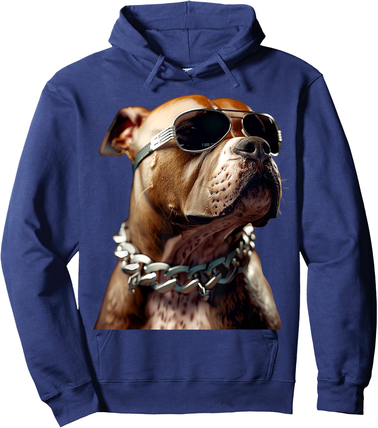 Pitbull with Sunglasses Pittie American Pit Bull Terrier , black Hoodie - Hoodie | Navy