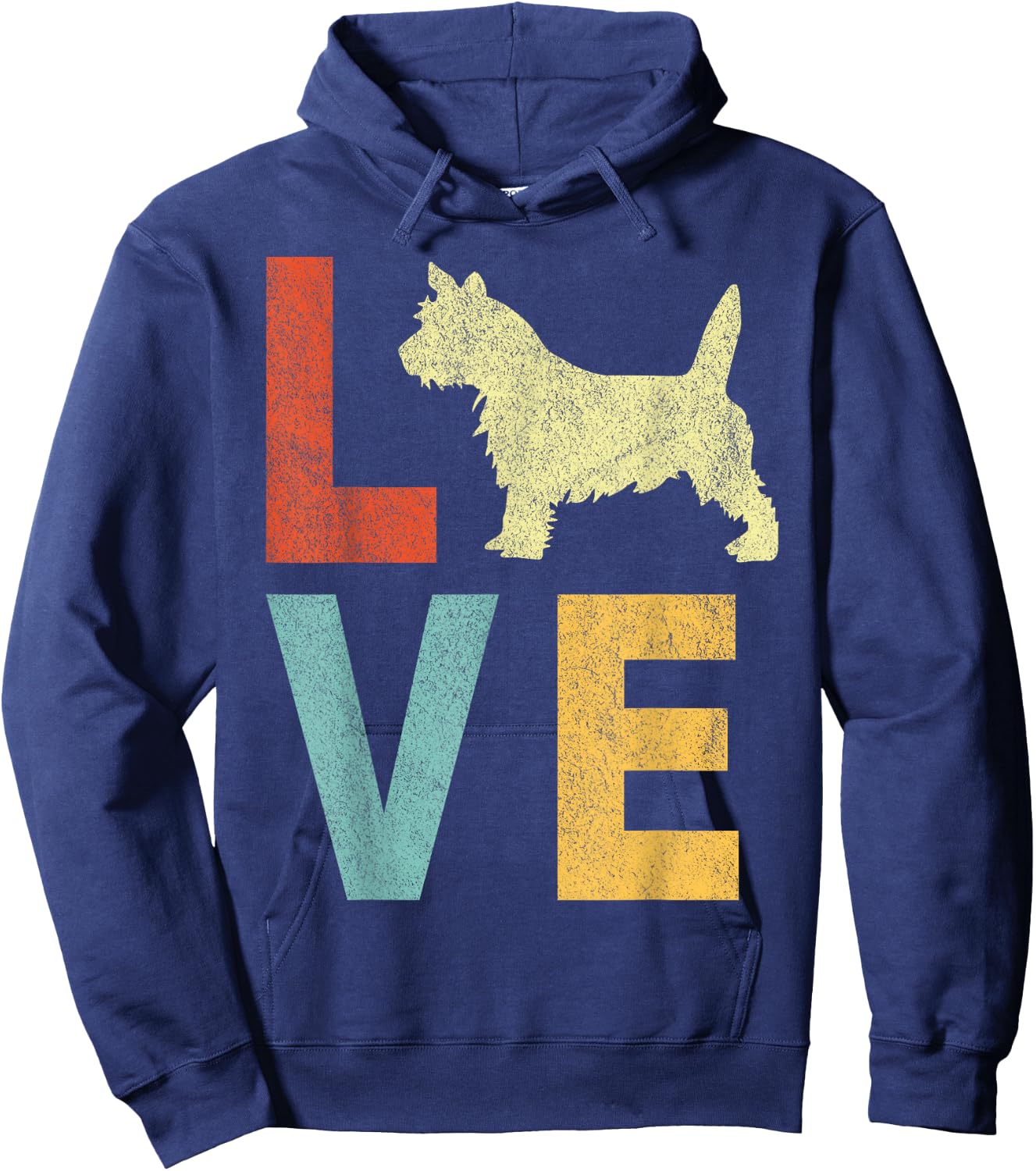 Love Cairn Terrier Mom Cairn Terrier Dad Retro Vintage Hoodie - Hoodie | Navy