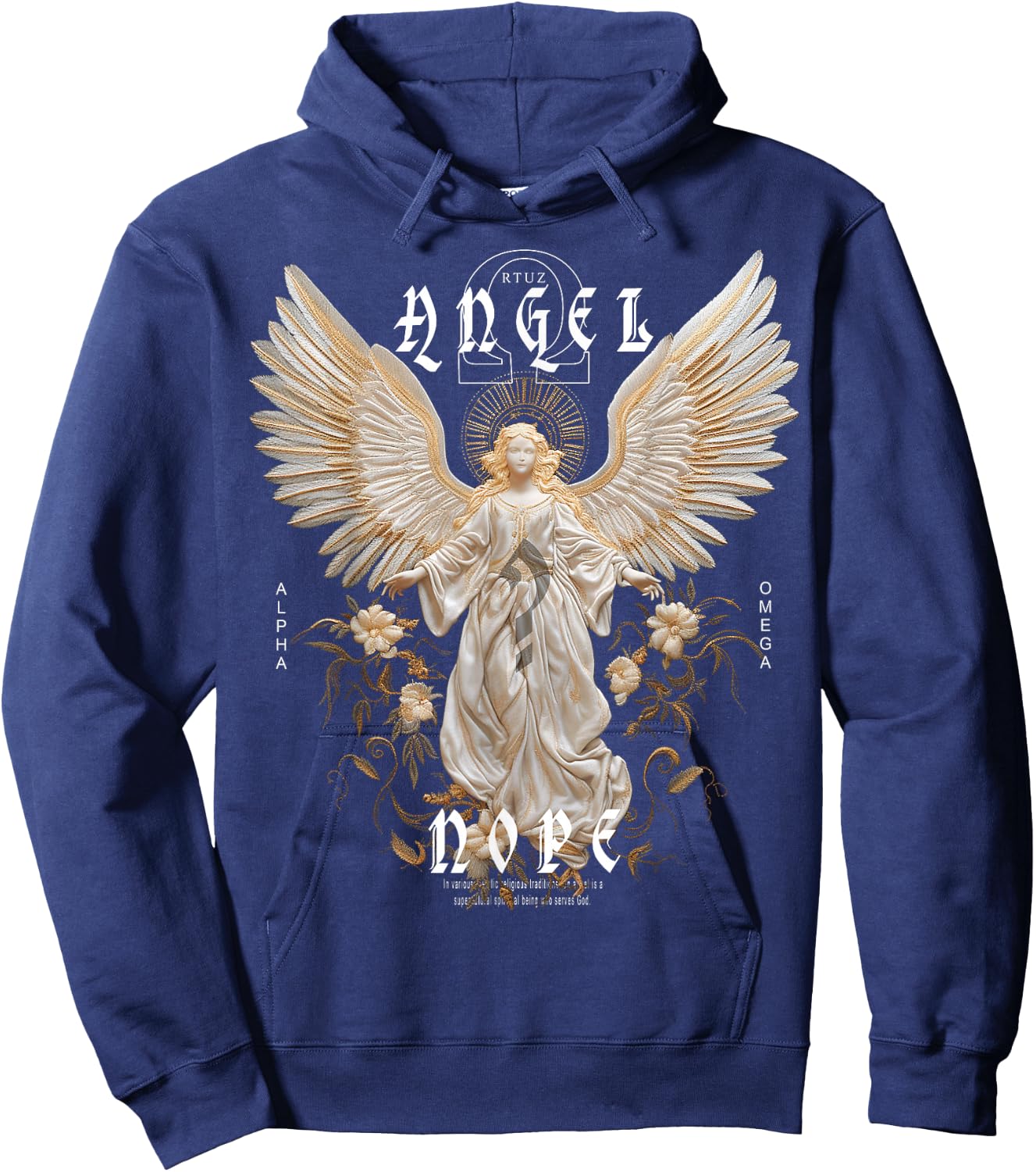 Streetwear Aesthetic Mode Vintage Fashion Damen Herren Engel Hoodie - Hoodie | Navy
