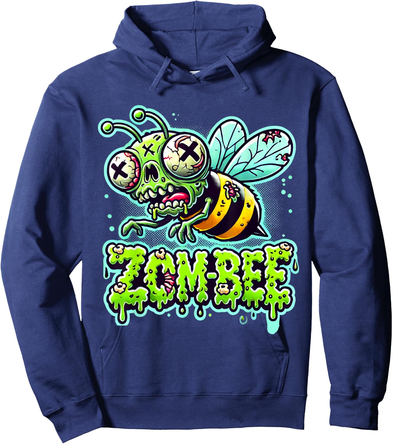 Funny Zom-Bee Apocalypse: Creepy Undead Bee Horror Halloween Hoodie - Hoodie | Navy