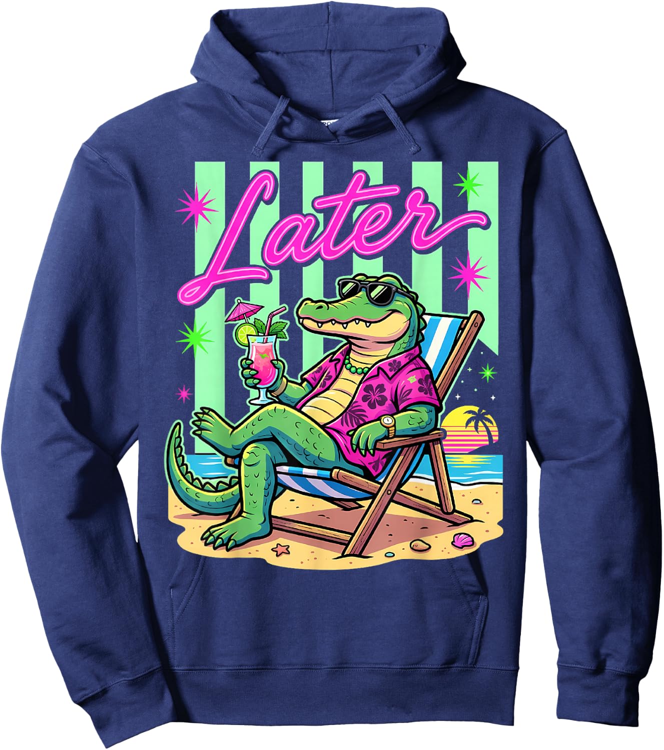 See You Later Alligator Summer Teacher Last Day of School Hoodie - Hoodie | Navy