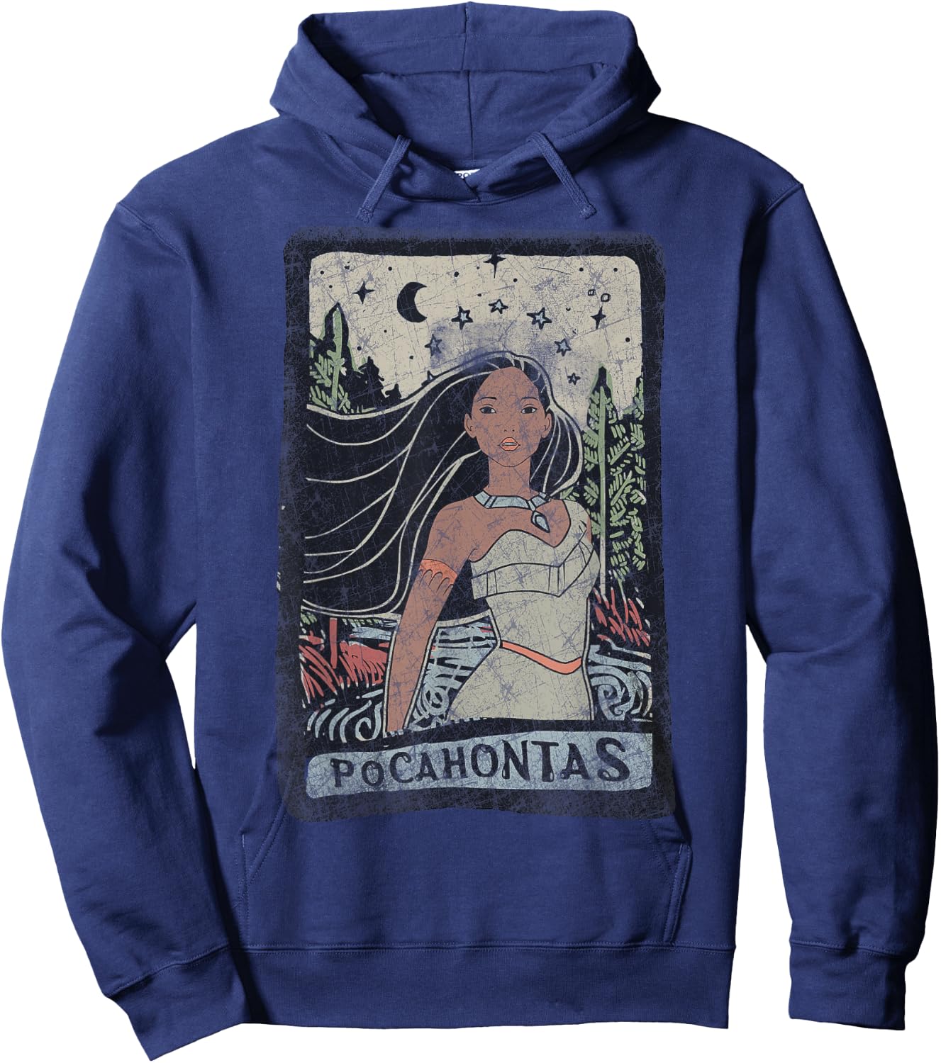 Disney Pocahontas Nature Portrait Poster, Black, S Hoodie - Hoodie | Navy