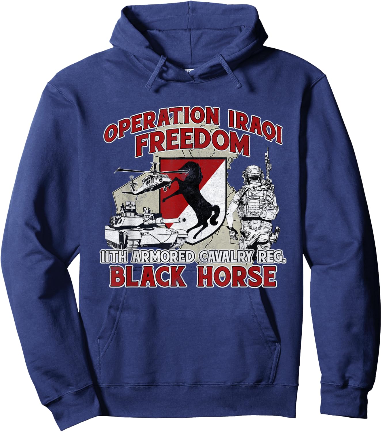 11th Armored Cavalry Regiment Operation Iraqi Freedom OIF Hoodie - Hoodie | Navy