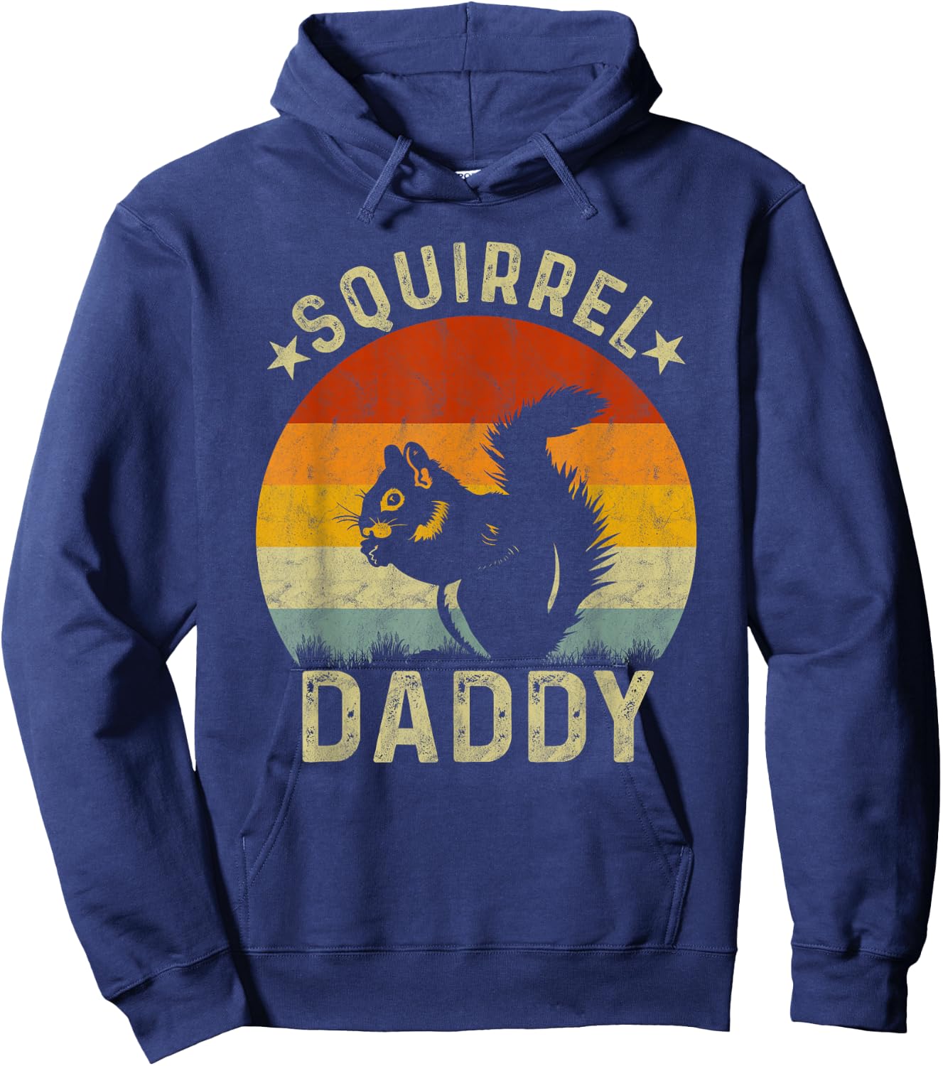 Vintage Squirrel Graphic for Squirrel Lover Daddy Retro Hoodie - Hoodie | Navy