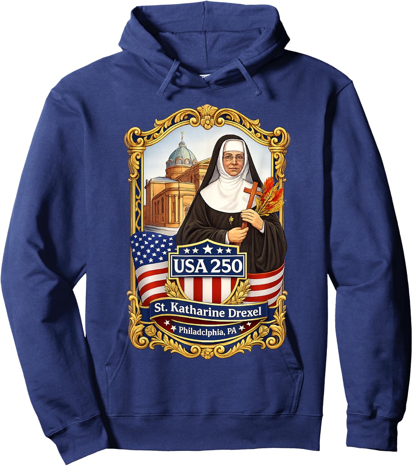 Saint Katharine Drexel Missionary of Charity and Education Hoodie - Hoodie | Navy