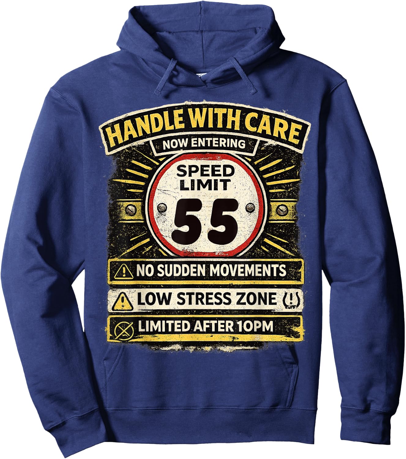 Speed Limit Not Old Handle with Care Funny Age 55 Birhtday Hoodie - Hoodie | Navy