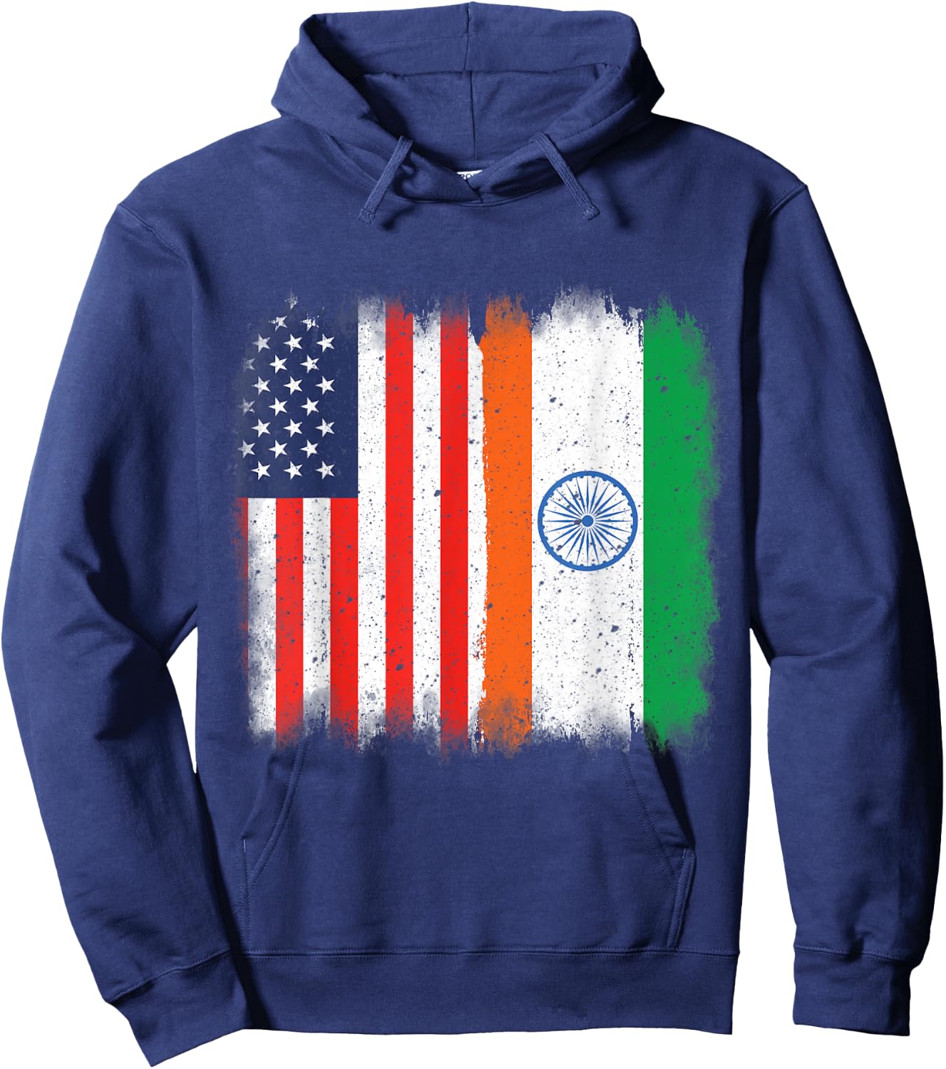 Indian American Flag India USA Hearts Patriot hIndu DNA Hoodie - Hoodie | Navy