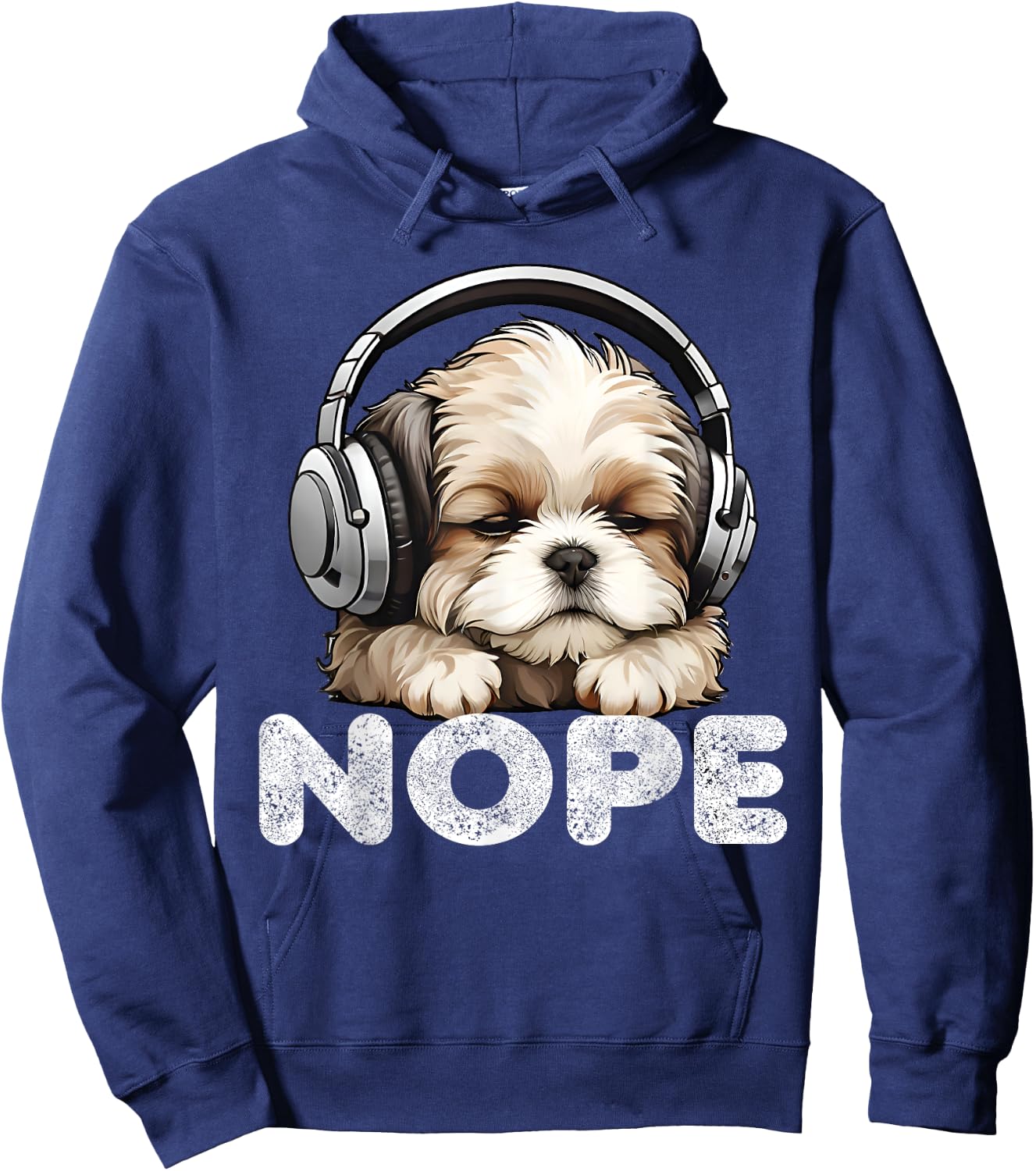 Women Nope Funny Lazy Shih Tzu Dog Mom Cute Owner Breed Dad Hoodie - Hoodie | Navy