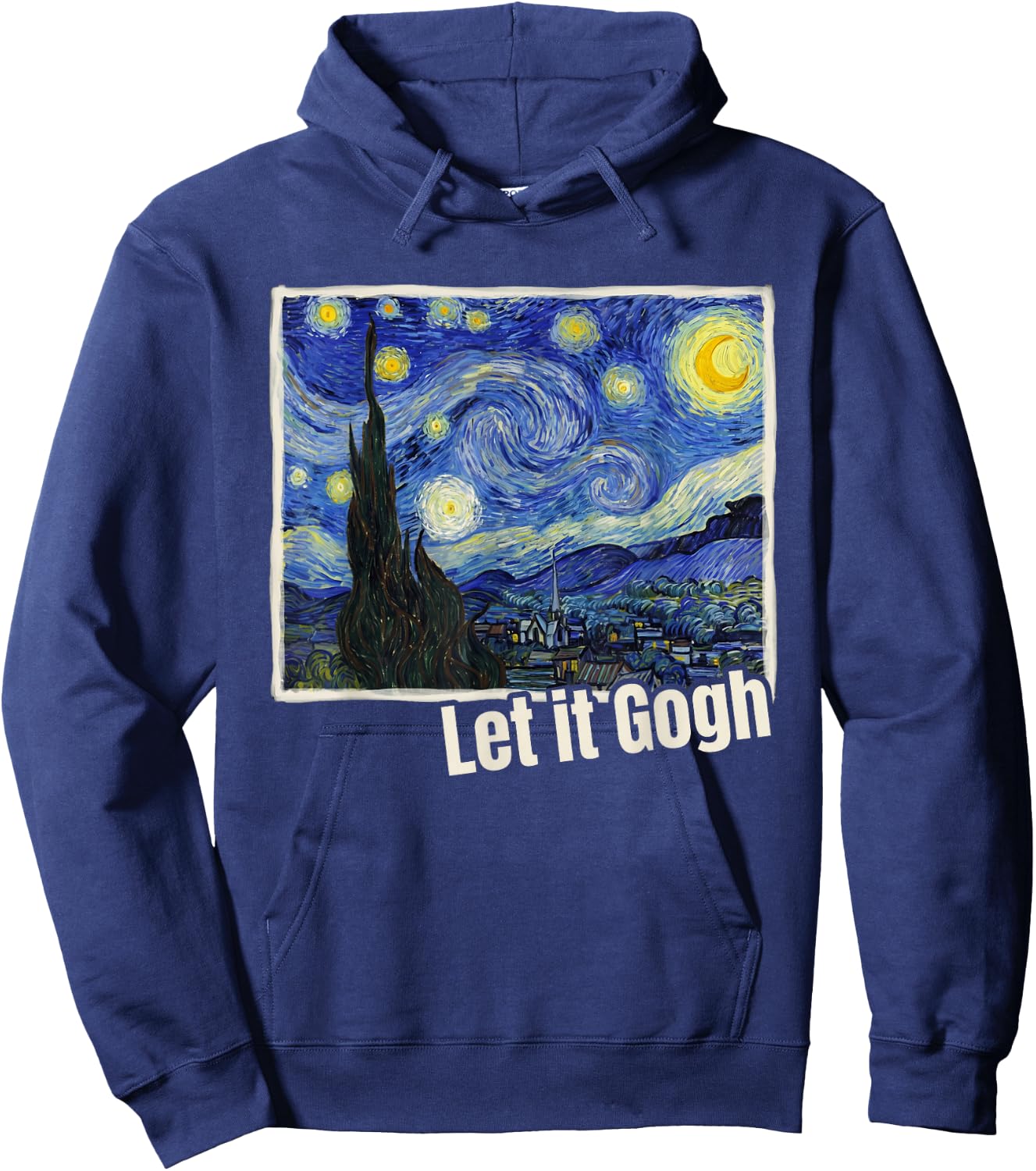 Let it Gogh Funny Vincent Van Gogh Starry Night Art Hoodie - Hoodie | Navy