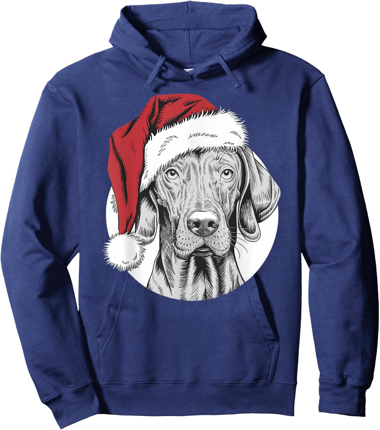 Joyful Vizsla Santa Dog on Vizsla Christmas Men Women Kids Hoodie - Hoodie | Navy