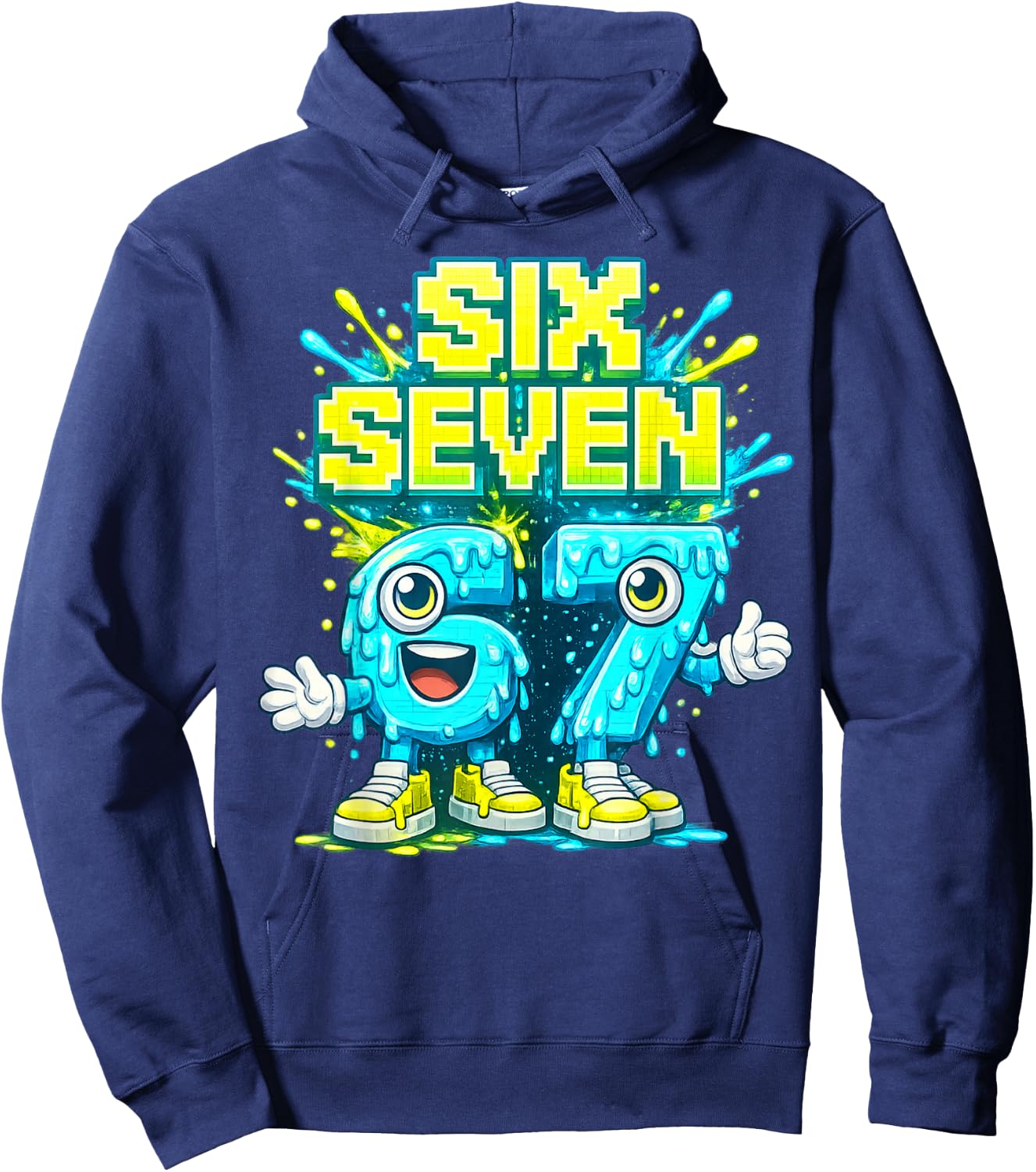 I was 6 Now I'm Six 7 Seven Years Brainrot Birthday Hoodie - Hoodie | Navy
