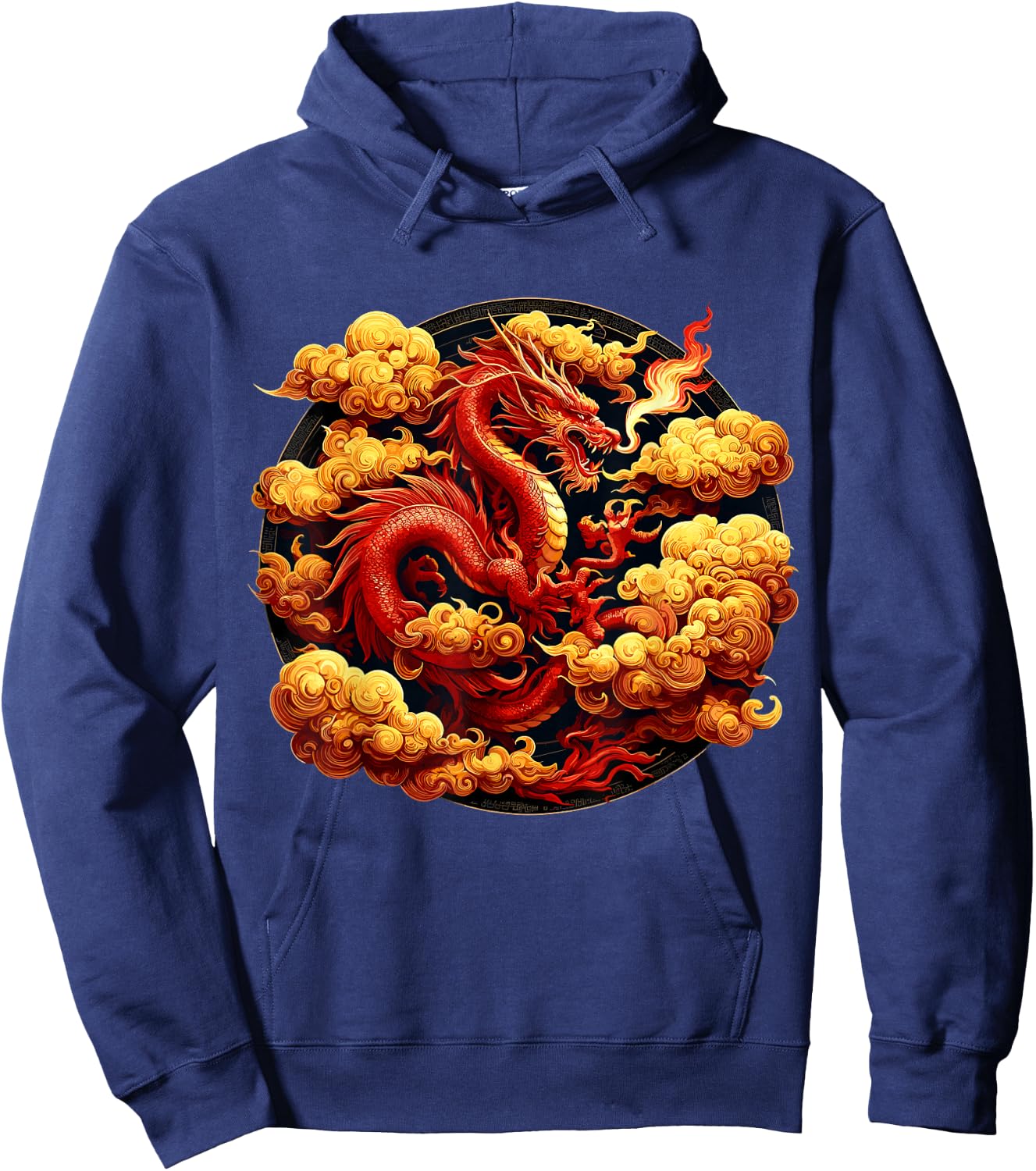 Red Dragon Mythical Fire Breathe Red Fire Dragon Hoodie - Hoodie | Navy