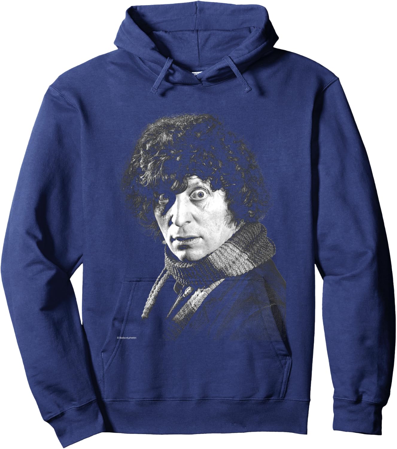 Doctor Who Actor Tom Baker Staring Black & White Hoodie - Hoodie | Navy