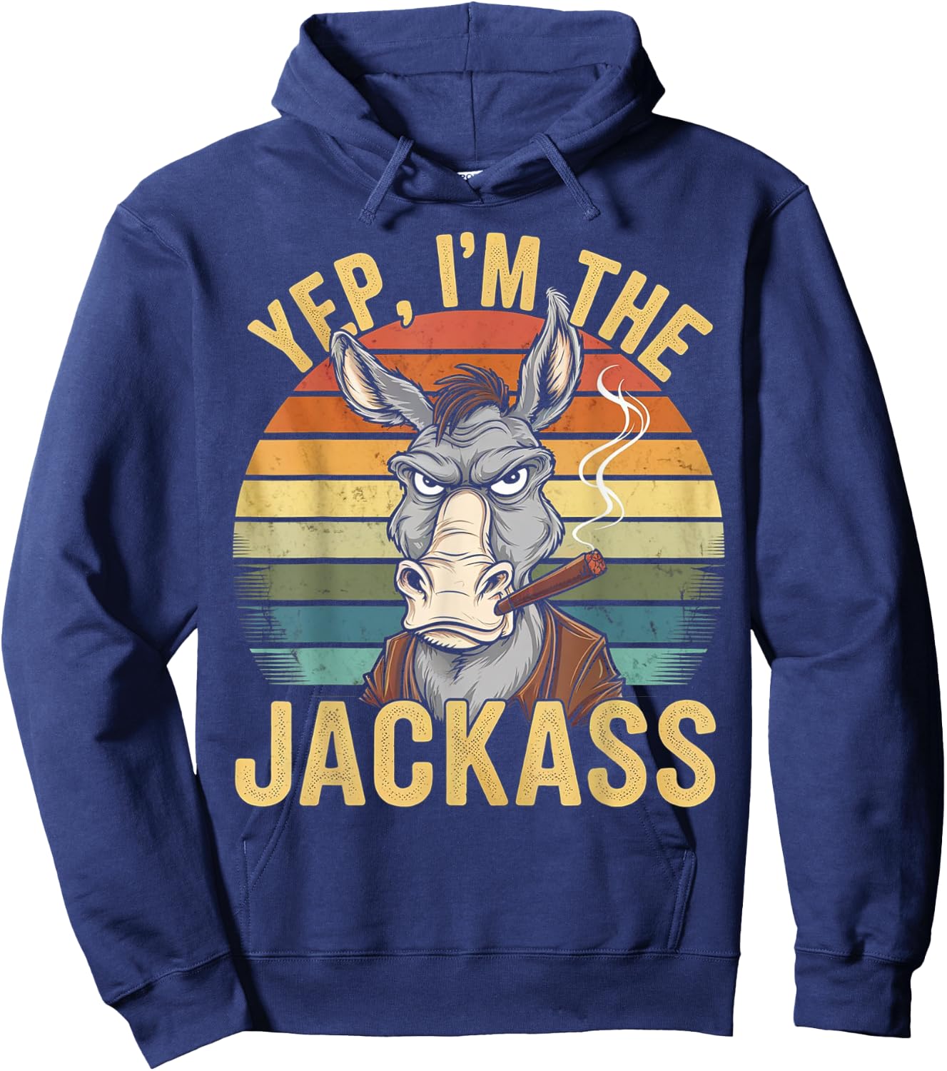 Yep I'm The Jackass Funny Vintage Halloween donkey Hoodie - Hoodie | Navy